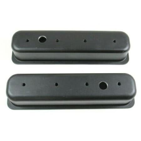 Absurdo Tall Aluminum Smooth Center Bolt Valve Cover with Hole for 1987-1997 SBC 305-350, Black AB2204327